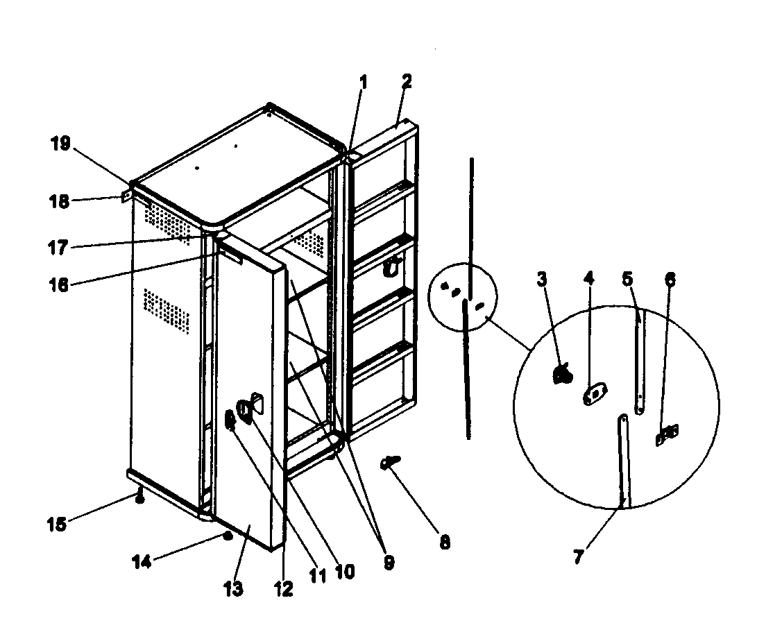 Cabinet Parts Diagram and Parts List for 706592750  Craftsman Tool Stand & Cart