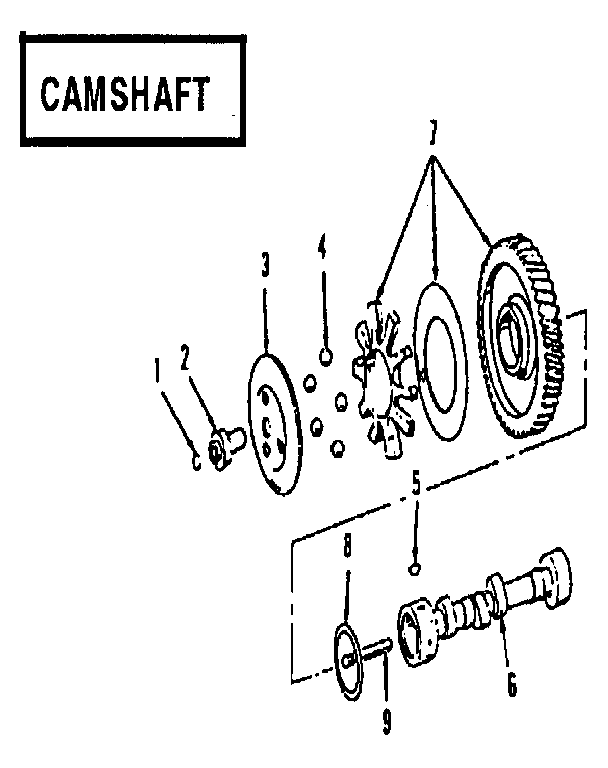 Camshaft Diagram and Parts List for 73911054D  Craftsman Engine