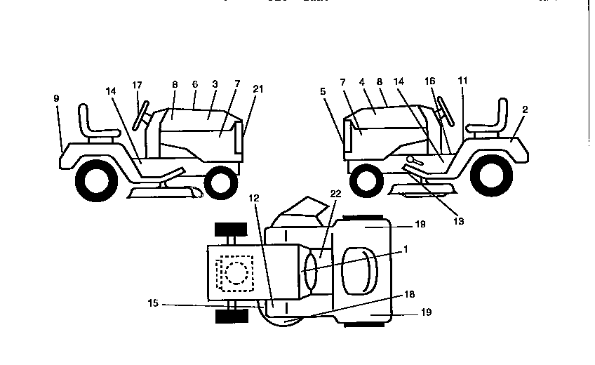 Decals Diagram and Parts List for 917258080  Craftsman Lawn Tractor