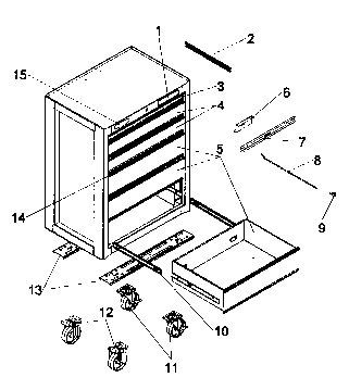 Chest Diagram and Parts List for 706630450  Craftsman Tool Stand & Cart