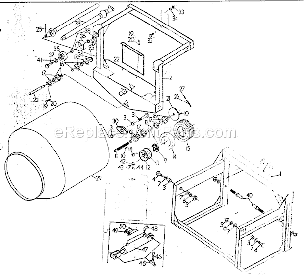 Page A Diagram and Parts List for WORKSAVER-800  Craftsman Cement Mixer