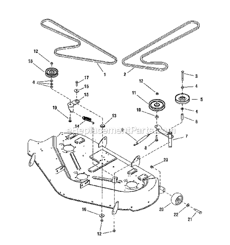 4450 Deck-ClutchSupport Diagram and Parts List for ZTS7500  Craftsman Lawn Mower