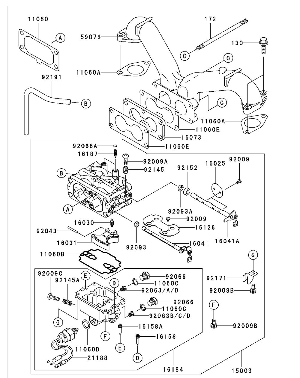 thumbnail image 2 of Genuine OEM Kawasaki Carburetor Shaft – 16041-7049 (New Old Stock) 2 of 6
