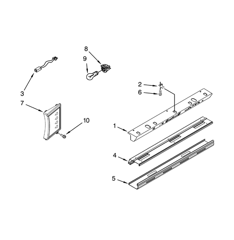 Control Panel Diagram and Parts List for DYF42BIWS00  Dacor Refrigerator