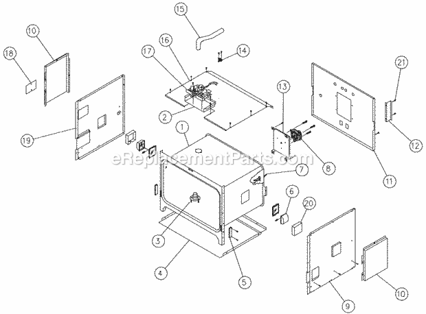 Conv-cell Parts Diagram and Parts List for MCS130  Dacor Wall Oven