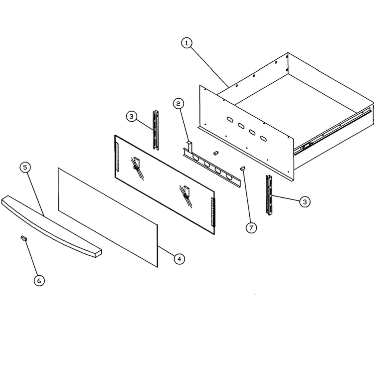 Drawer Assy Diagram and Parts List for PWO24  Dacor Warming Drawer