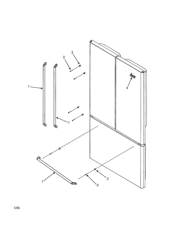Handles Diagram and Parts List for EF36BNDFSS  Dacor Refrigerator