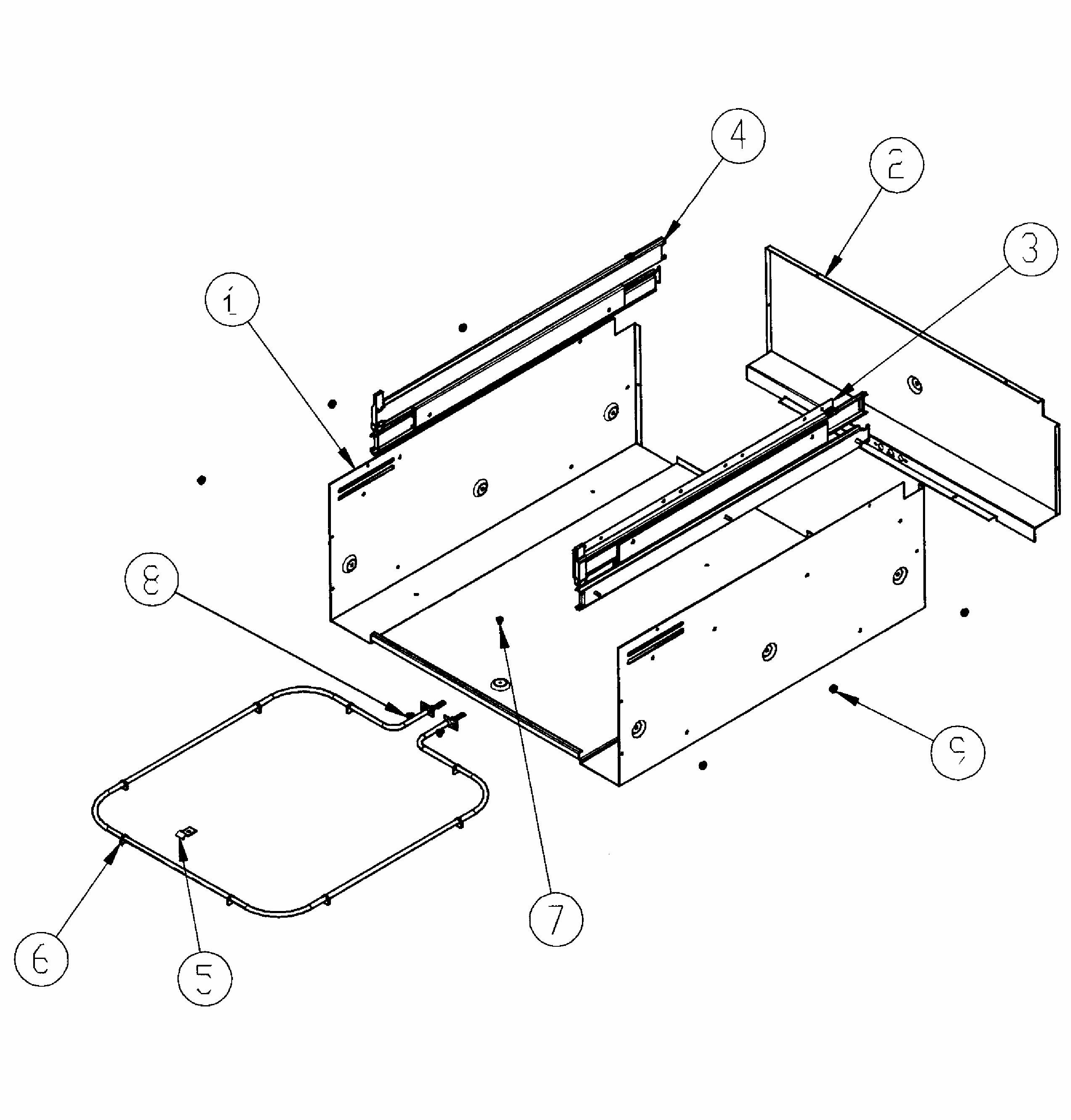 Chassis Wrap Diagram and Parts List for RWDV30  Dacor Warming Drawer
