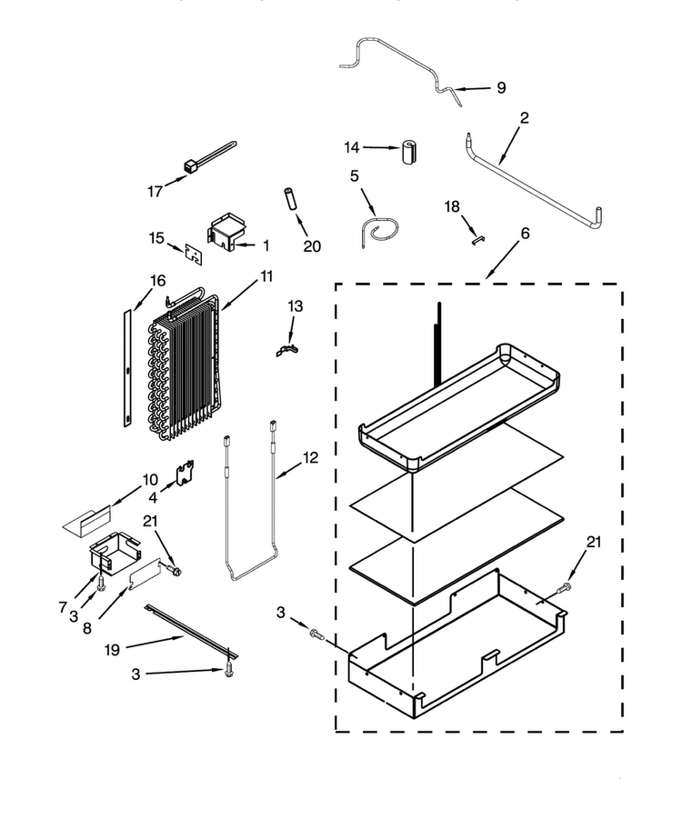 Lower Unit/tube Parts Diagram and Parts List for DYF48BNDI00  Dacor Refrigerator