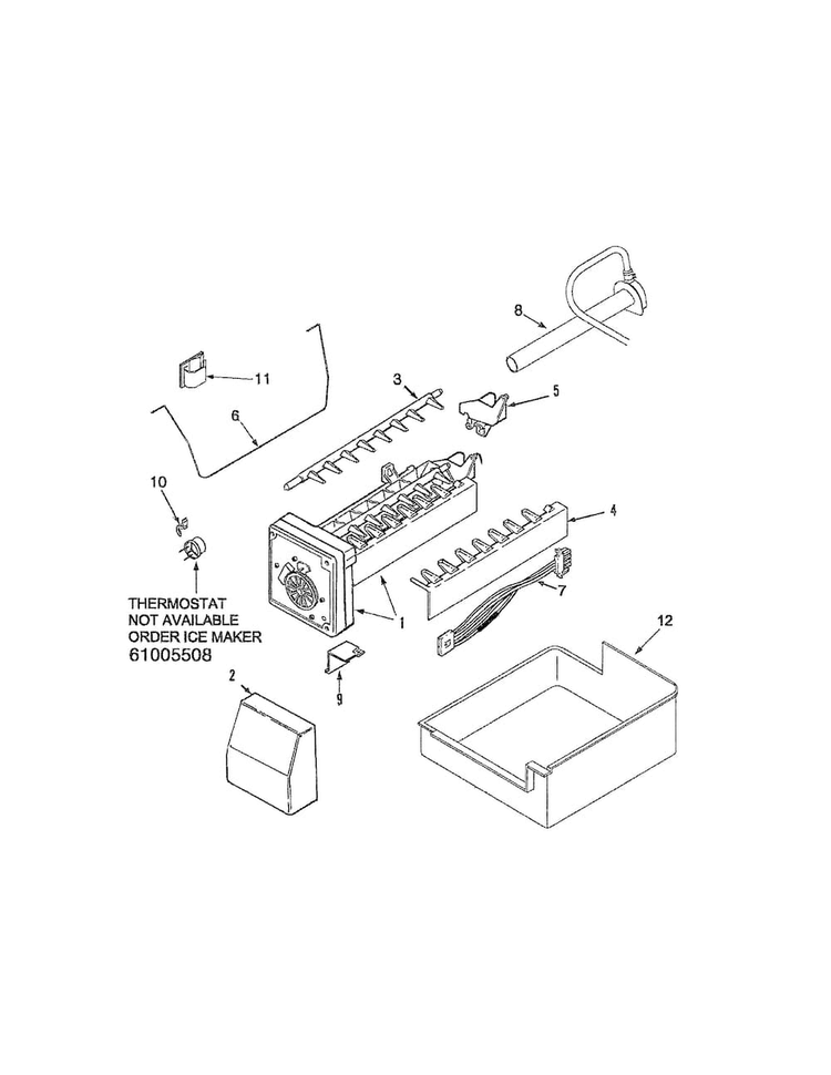 Ice Maker Diagram and Parts List for EF36BNDFSS  Dacor Refrigerator