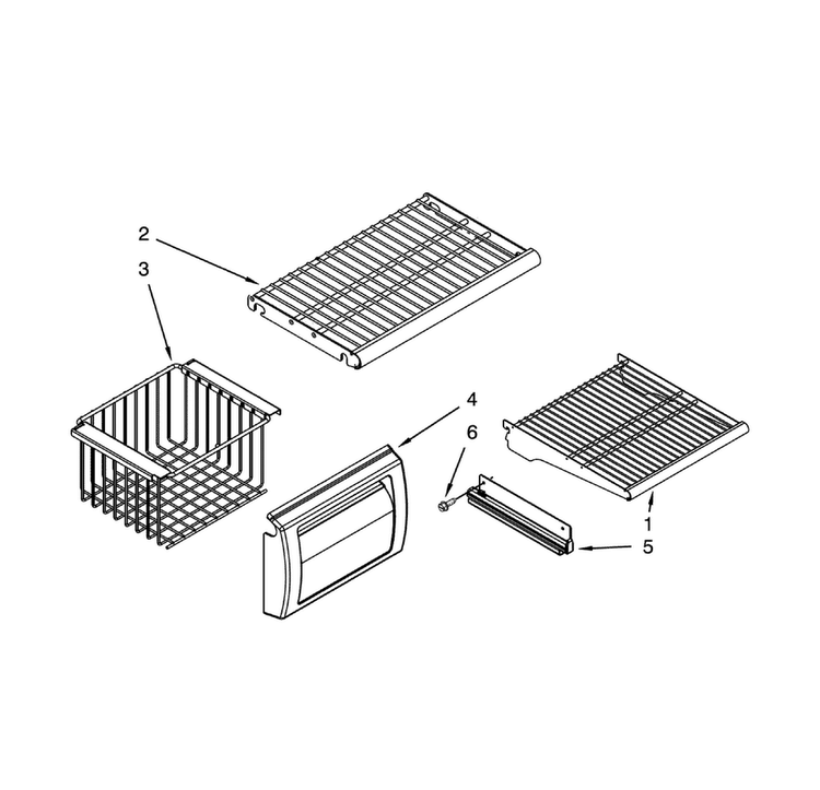 Fre Shelf Parts Diagram and Parts List for DYF42BIWS00  Dacor Refrigerator