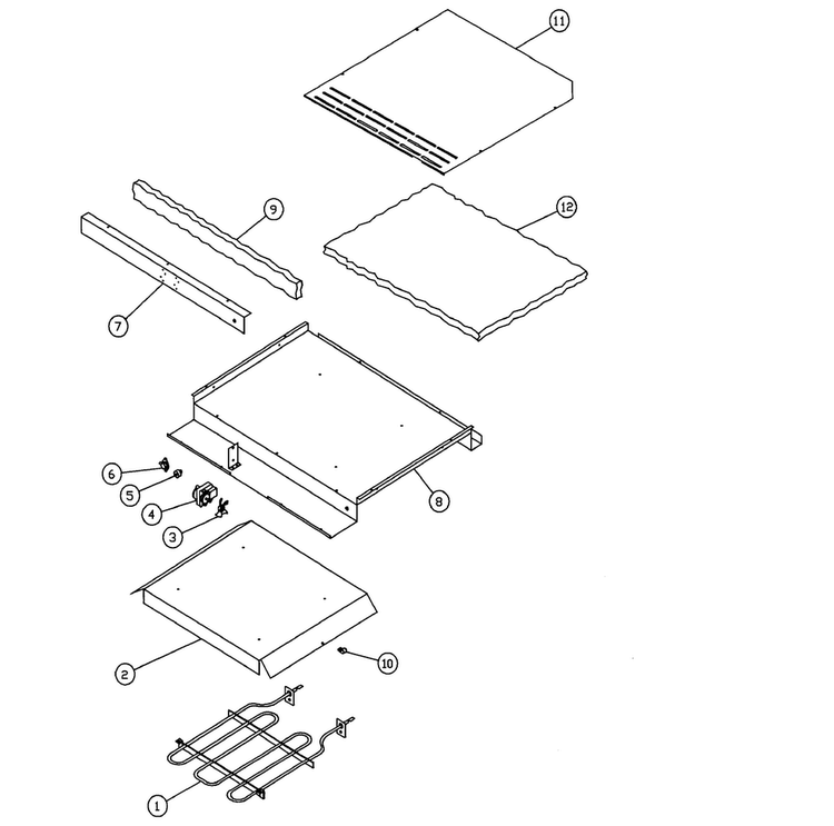 Chassis-2 Diagram and Parts List for IWO27  Dacor Warming Drawer
