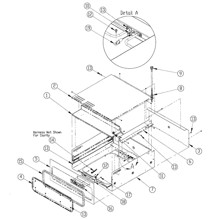 Chassis Assy Diagram and Parts List for EWD30B  Dacor Warming Drawer