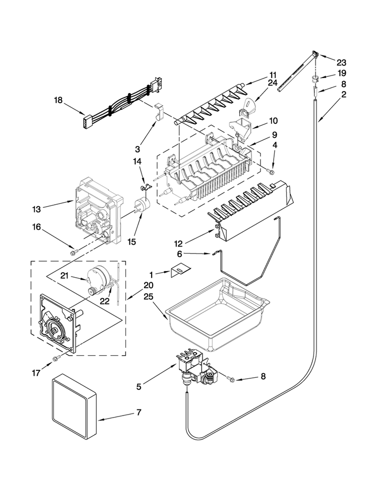Icemaker Parts Diagram and Parts List for EF36BNNFSSPD  Dacor Refrigerator