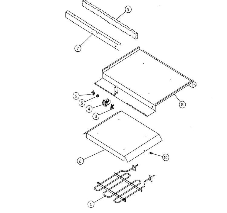 Chassis-2 Diagram and Parts List for EWO30  Dacor Warming Drawer