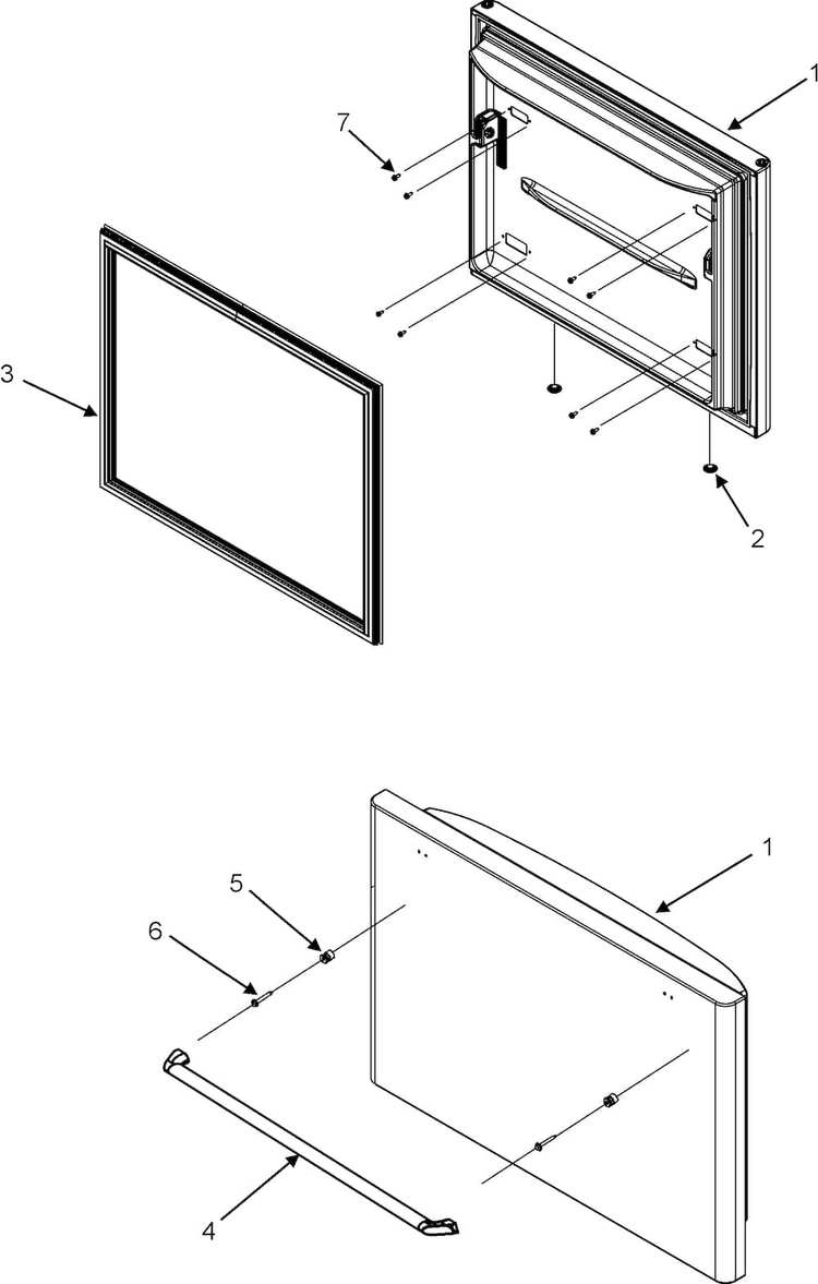Freezer Door Diagram and Parts List for EF36RNDFSS  Dacor Refrigerator