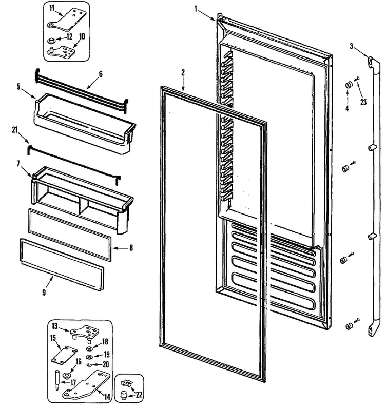 Right Door Diagram and Parts List for EF42BDCBSS  Dacor Refrigerator