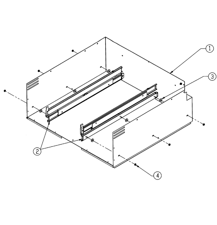Cabinet Assy Diagram and Parts List for EW30  Dacor Warming Drawer