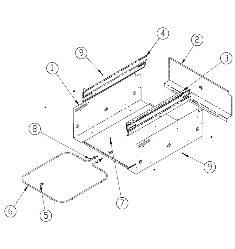Chassis Wrap Diagram and Parts List for EWD30B  Dacor Warming Drawer