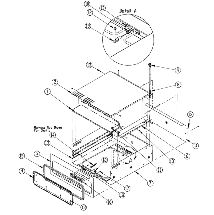 Chassis Assy Diagram and Parts List for ERWD30B  Dacor Warming Drawer