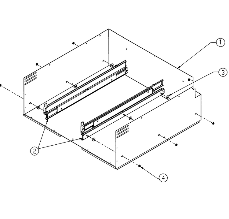 Cabinet Assy Diagram and Parts List for MW27  Dacor Warming Drawer
