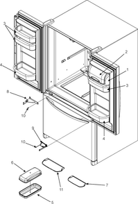 Ref Dr Storage & Center Hinges Diagram and Parts List for EF36BNDFSS  Dacor Refrigerator
