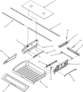 Pantry Assembly Diagram and Parts List for EF36BNDFSS  Dacor Refrigerator