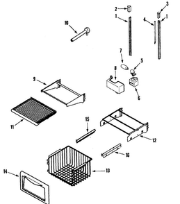 Freezer Shelves Diagram and Parts List for EF48BDCBSS  Dacor Refrigerator
