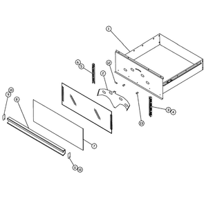 Drawer Assy Diagram and Parts List for MWO30  Dacor Warming Drawer