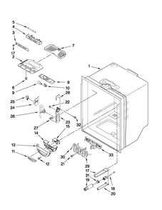 Refrigerator Liner Parts Diagram and Parts List for EF36BNNFSS11  Dacor Refrigerator