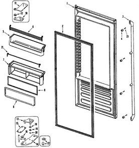 Right Door Diagram and Parts List for EF48BDCBSS  Dacor Refrigerator