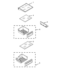 Ref Shelf Parts Diagram and Parts List for DYF48BNDI00  Dacor Refrigerator