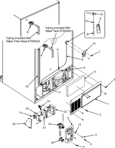 Cabinet Back Diagram and Parts List for EF36RNDFSS  Dacor Refrigerator