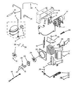 Upper Unit Parts Diagram and Parts List for DYF48BNDI00  Dacor Refrigerator