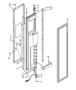 Fre Door Diagram and Parts List for DYF42BIWS00  Dacor Refrigerator