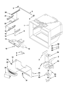 Freezer Liner Parts Diagram and Parts List for EF36BNNFSS11  Dacor Refrigerator