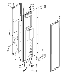 Freezer Door Parts Diagram and Parts List for DYF48BIWS00  Dacor Refrigerator