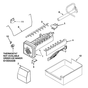 Ice Maker Diagram and Parts List for EF36RNDFSS  Dacor Refrigerator