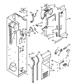 Freezer Liner/air Flow Diagram and Parts List for DYF48BIWS00  Dacor Refrigerator