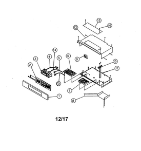 Double Oven Bezel Assembly Diagram and Parts List for ECD230SCH208V  Dacor Wall Oven
