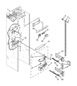 Ref Liner Parts Diagram and Parts List for DYF48BNDI00  Dacor Refrigerator