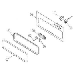 Front Frame Diagram and Parts List for EWO24  Dacor Warming Drawer