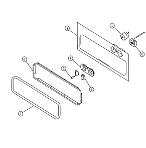 Front Frame Diagram and Parts List for PWO24  Dacor Warming Drawer