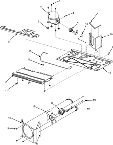 Compressor & Cond Motor Diagram and Parts List for EF36RNDFSS  Dacor Refrigerator