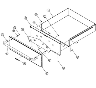 Drawer Assy Diagram and Parts List for ERWD30B  Dacor Warming Drawer
