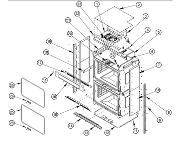 Front Chassis Diagram and Parts List for RO230FS  Dacor Wall Oven