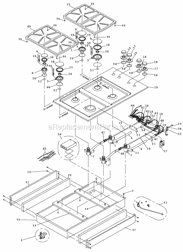 Part Location Diagram of 62805 Dacor SPARK WIRE,WIRE HARNESS