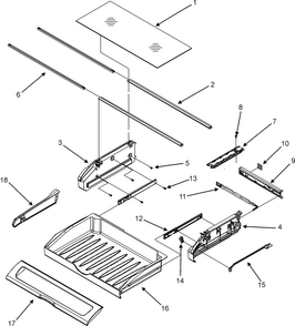 Pantry Assembly Diagram and Parts List for EF36RNDFSS  Dacor Refrigerator