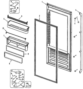 Right Door Diagram and Parts List for EF42BDCBSS  Dacor Refrigerator