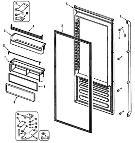 Right Door Diagram and Parts List for EF48BNDBSS  Dacor Refrigerator